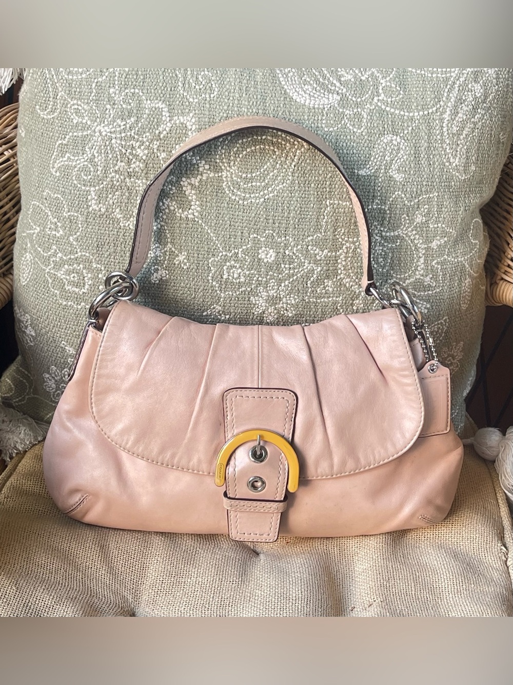 VTG Y2K Coach Soho Pleated Pink Leather Flap Shoulder Bag 🌸✨